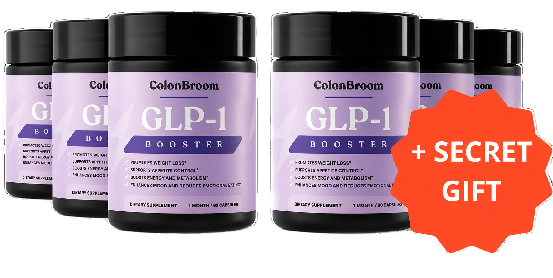 ColonBroom GLP-1 Booster 6-month supply, 6 bottles