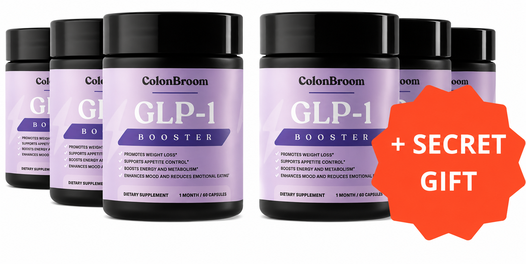 ColonBroom GLP-1 Booster 6 bottle package
