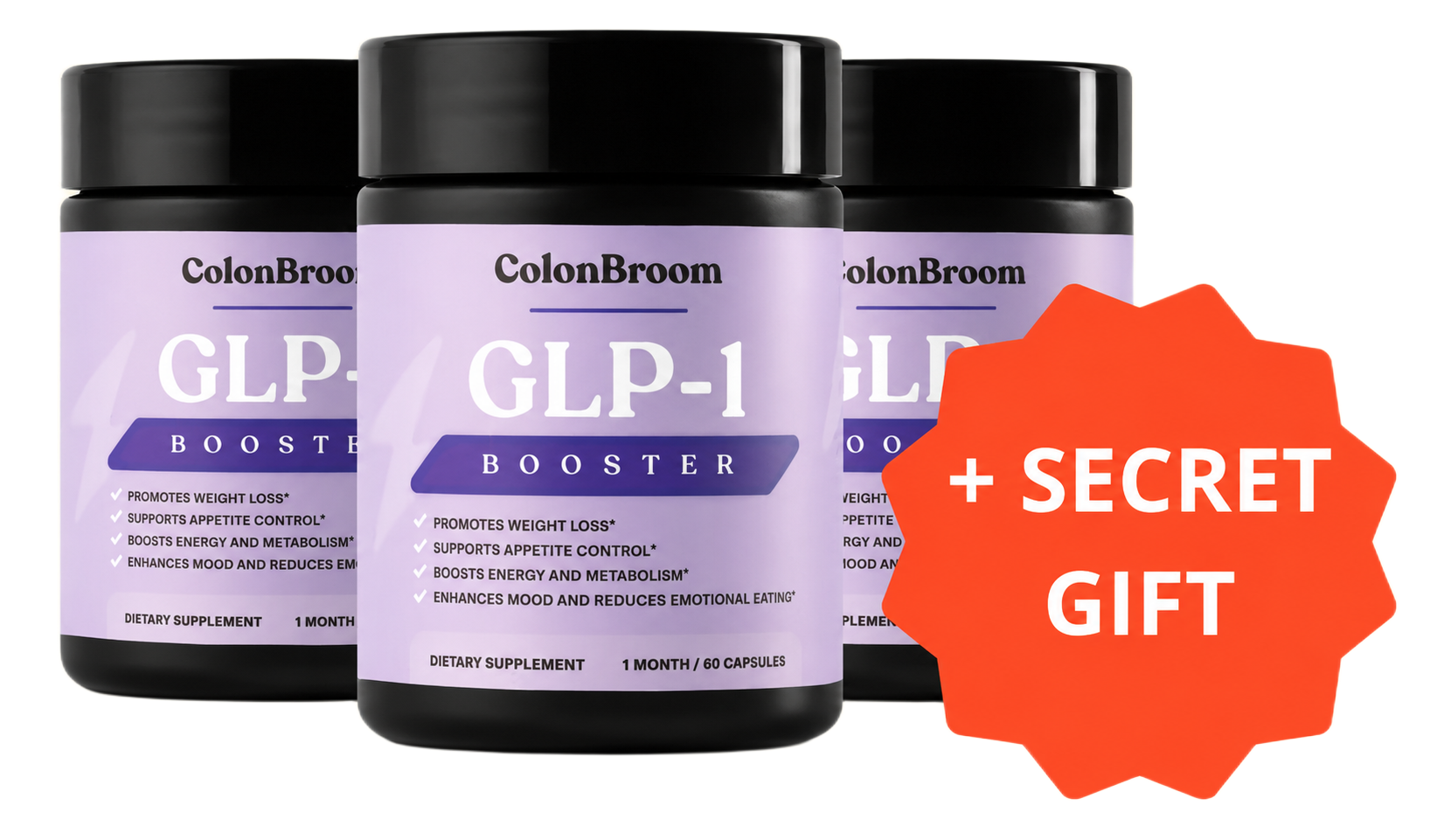 ColonBroom GLP-1 Booster 3-month supply, 3 bottles