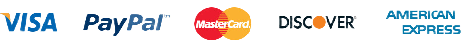 Accepted payment methods: Visa, PayPal, Mastercard, Discover, American Express
