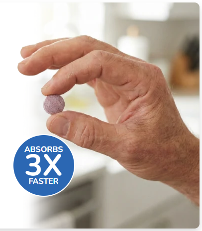 DentaBiome chewable tablet held between two fingers