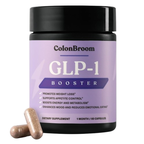 ColonBroom GLP-1 Booster capsule supplement bottle — 30-day supply